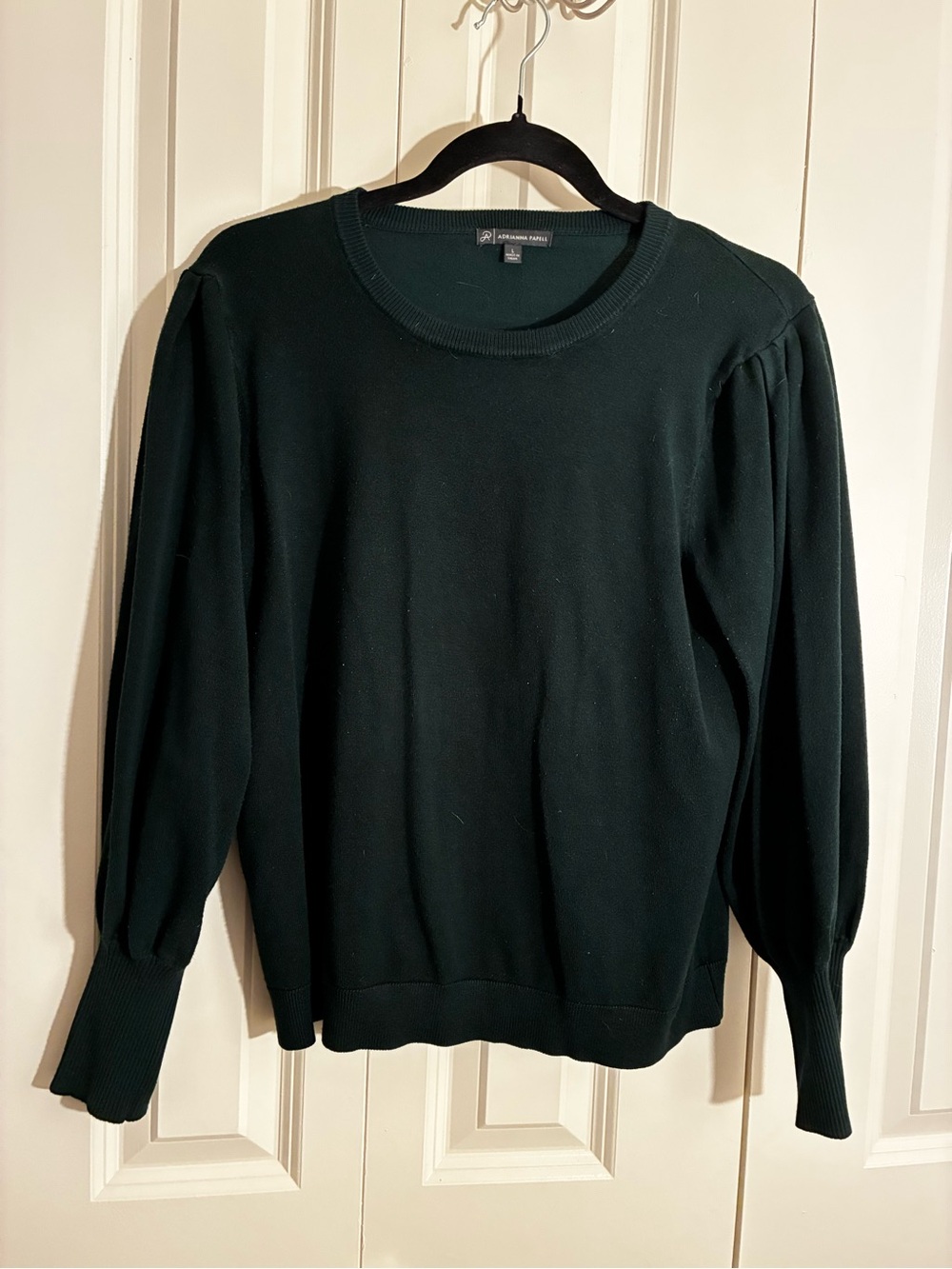 Adrianna Papell Dark Green Crewneck Sweater